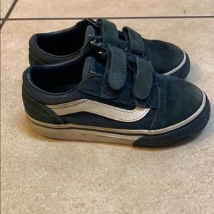 Size 8 Blue Velour Velcro VANS